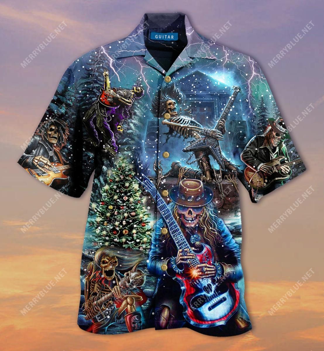 Skulls Playing Rock Party Music Hawaiian Shirt