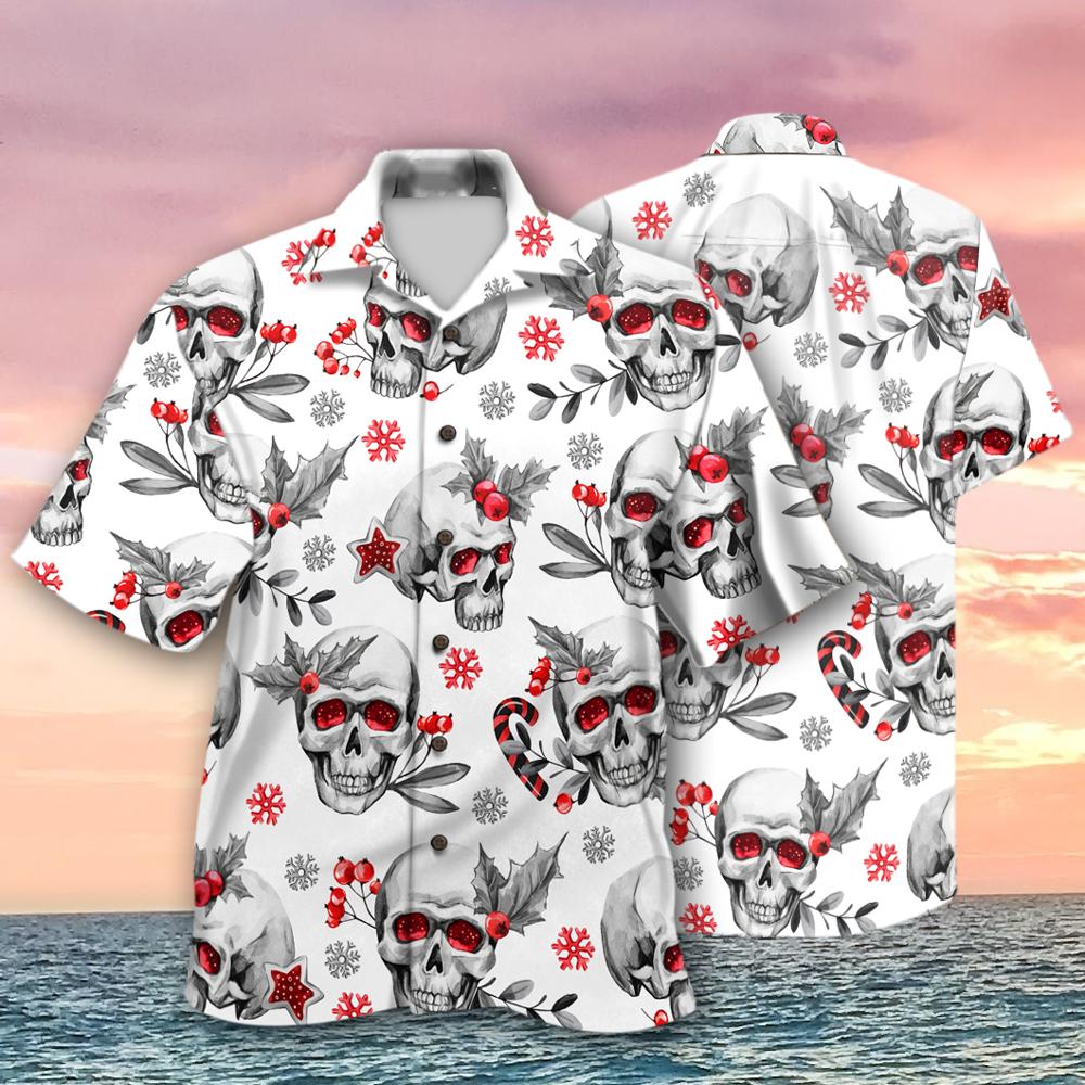 Snow Santa Claus Skull Hawaiian Shirt For Men Women Adult Hw9748-1