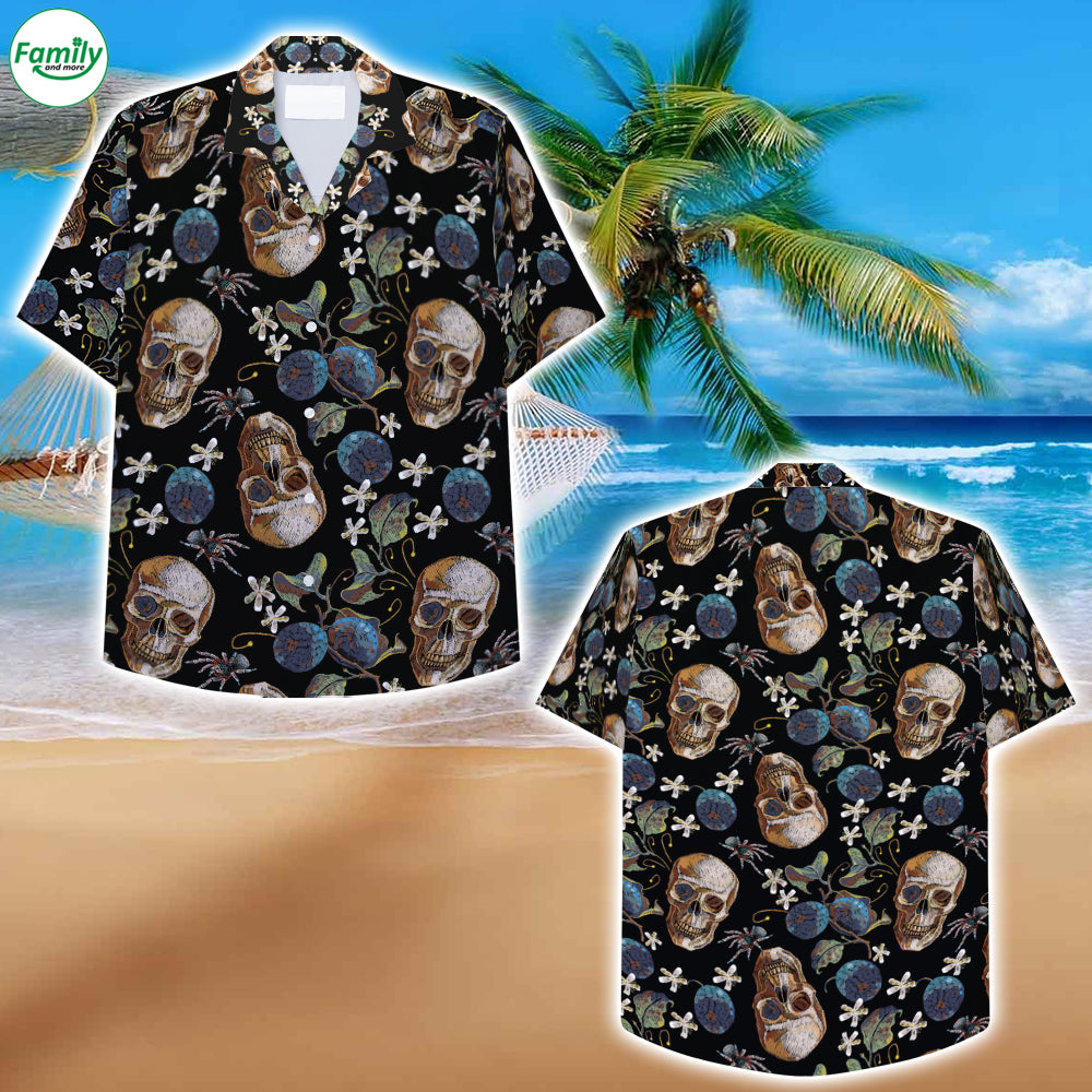 Spiders And Skulls Hawaiian Shirt – Nk17-1