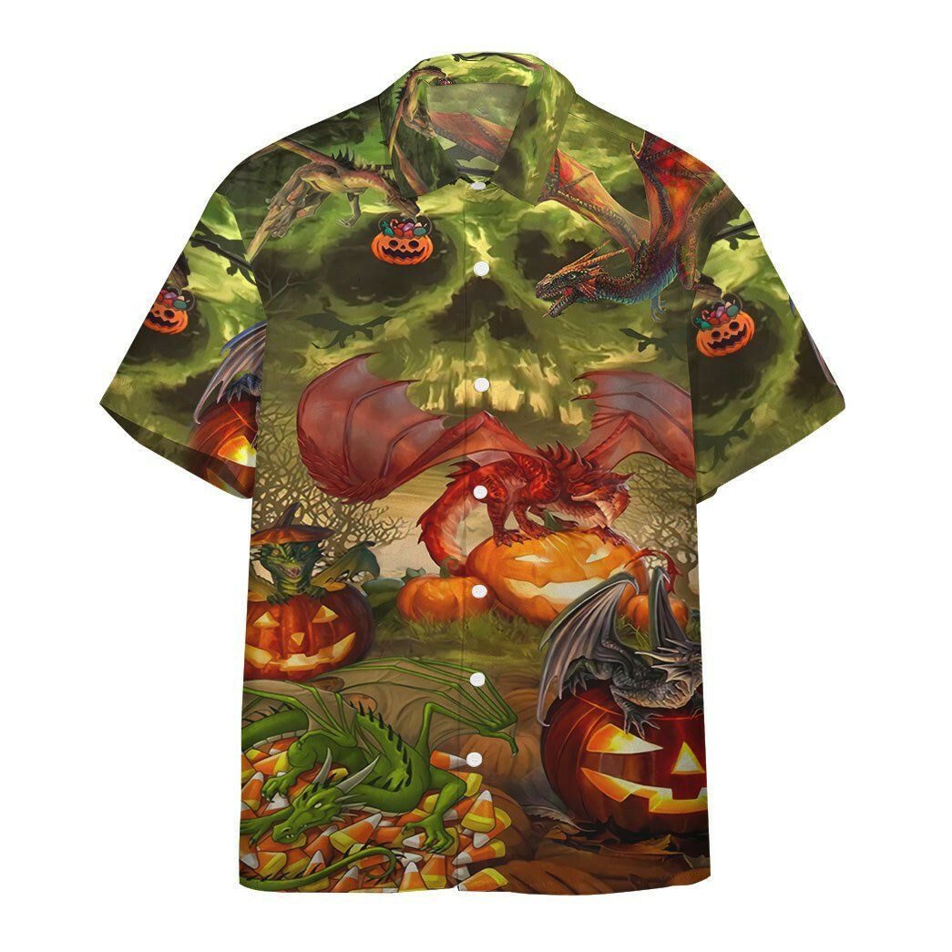 Spooky Dragon Halloween Personalized Hawaiian Shirt