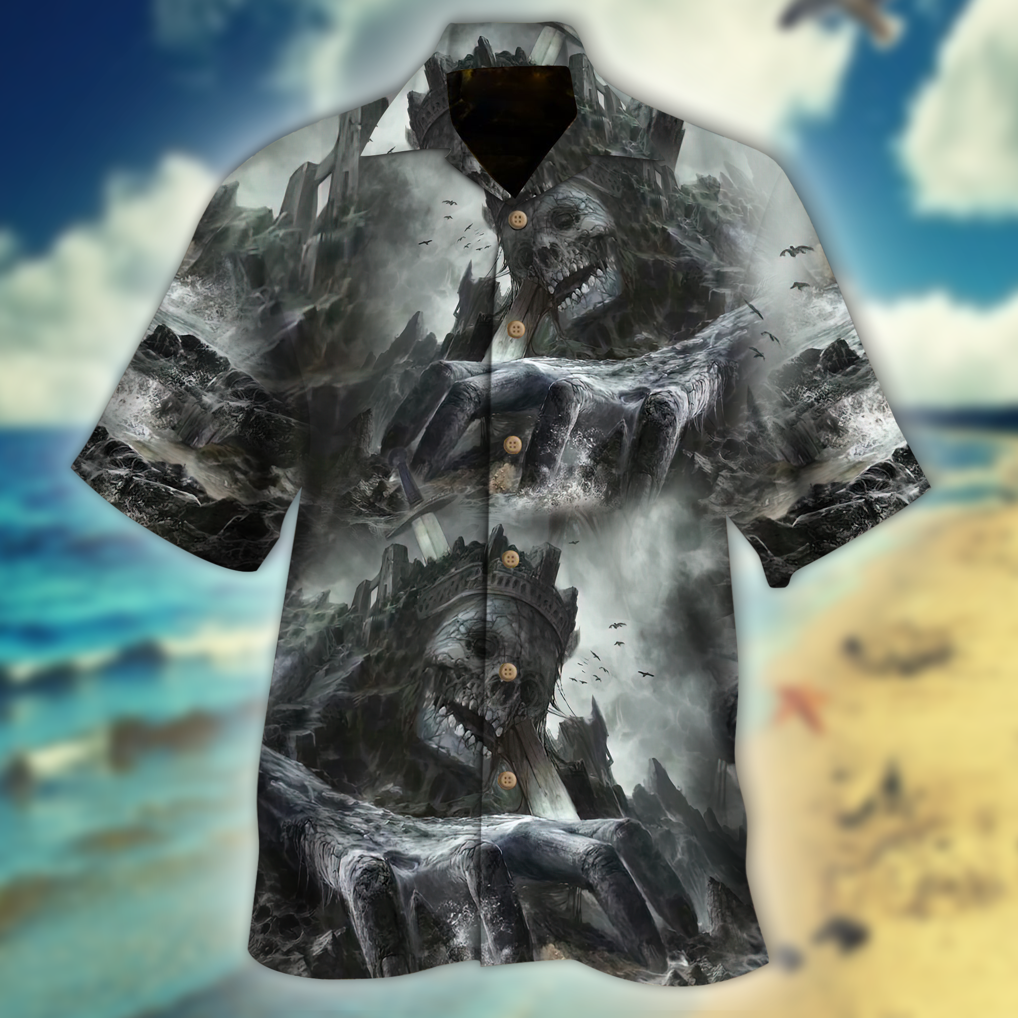Stone Skull Hawaiian Shirt