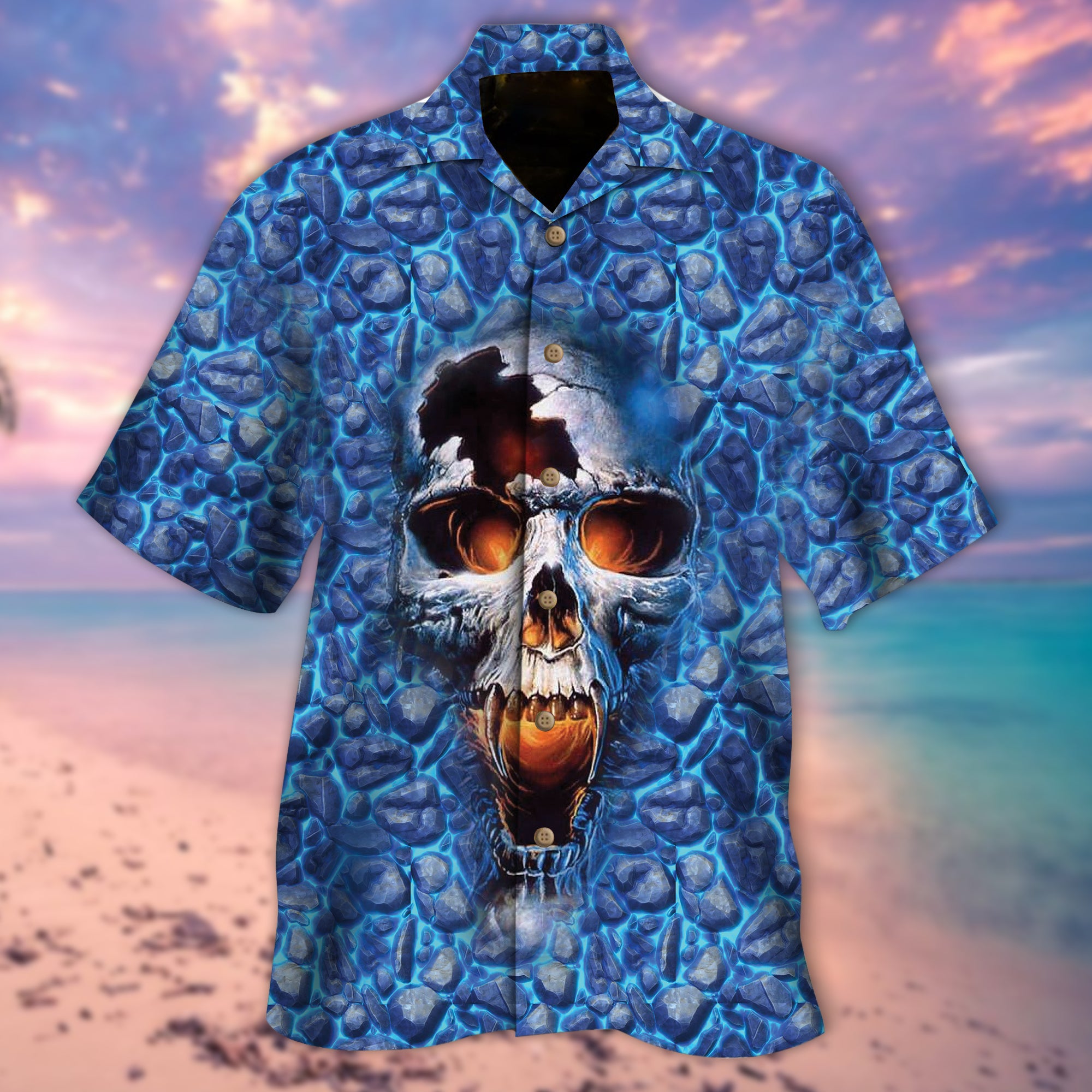 Stone Skull Hawaiian Shirt – Mc060-1