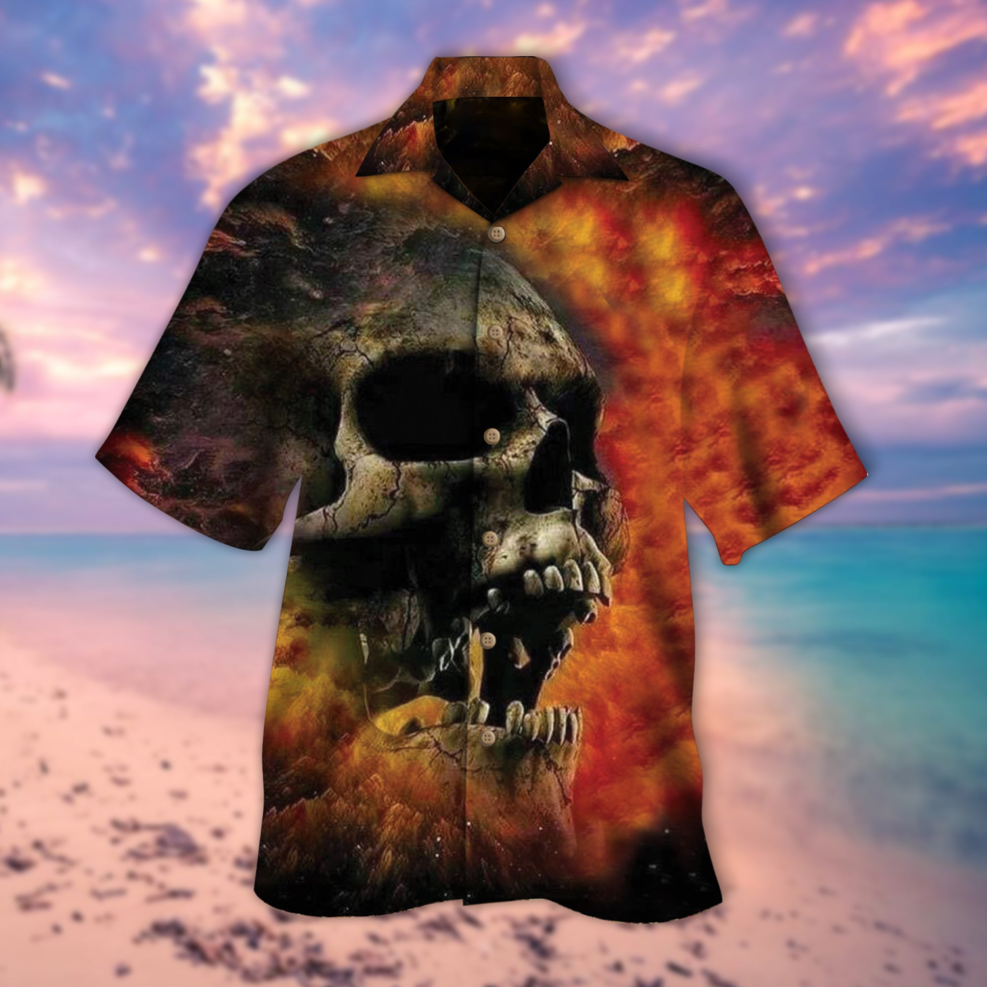 Stone Skull Statue Hawaiian Shirt