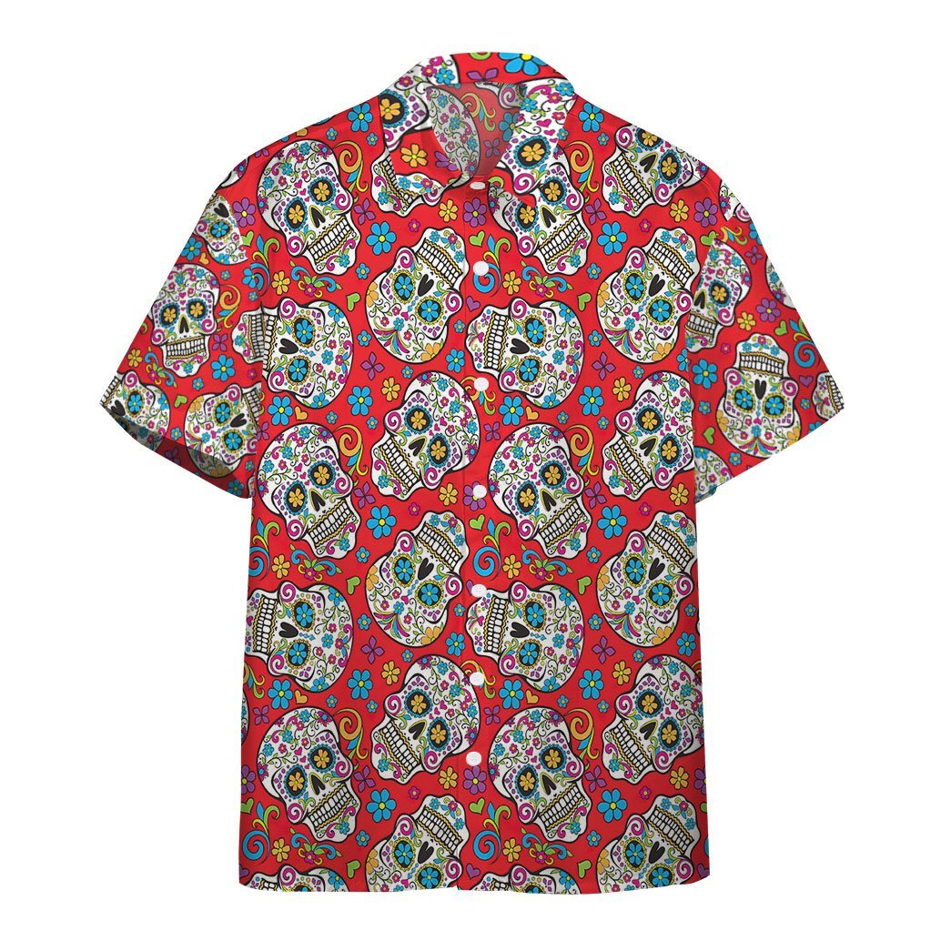 Sugar Skull Folkloric Hawaiian Shirt