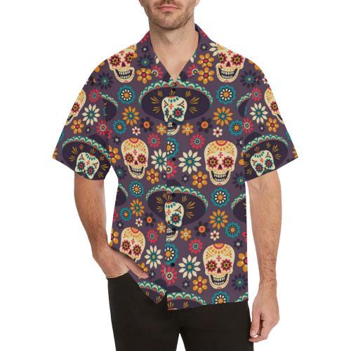 Sugar Skull Maxican Pattern Hawaiian Shirt-1