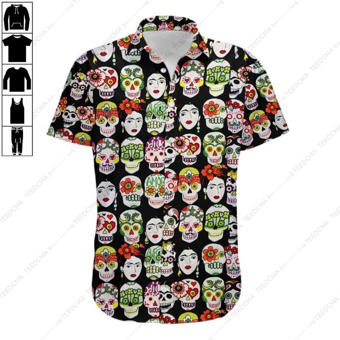 Sugar Skull Mexican Day Of The Dead Hawaiian Shirt