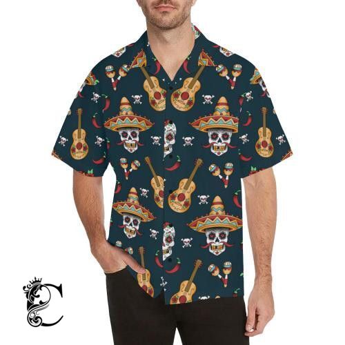 Sugar Skull Mexican Hawaiian Shirt-1