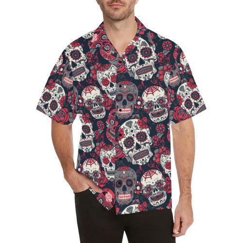 Sugar Skull Pattern Hawaiian Shirt
