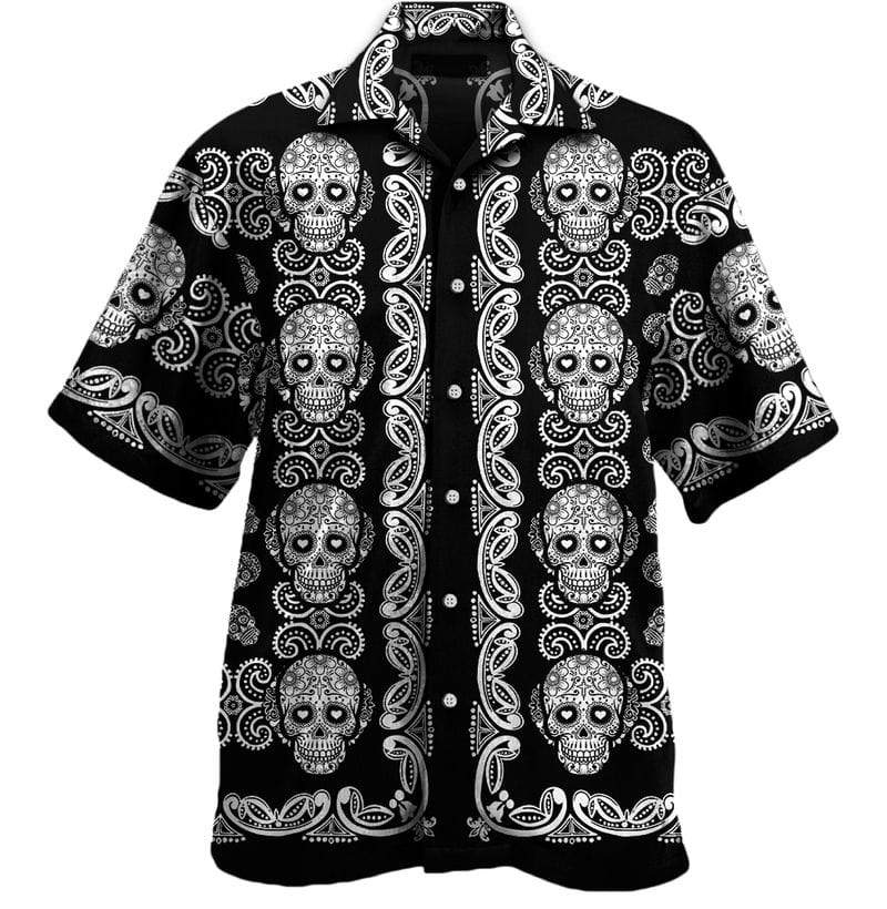 Sugar Skull Pattern Unisex Hawaiian Shirt