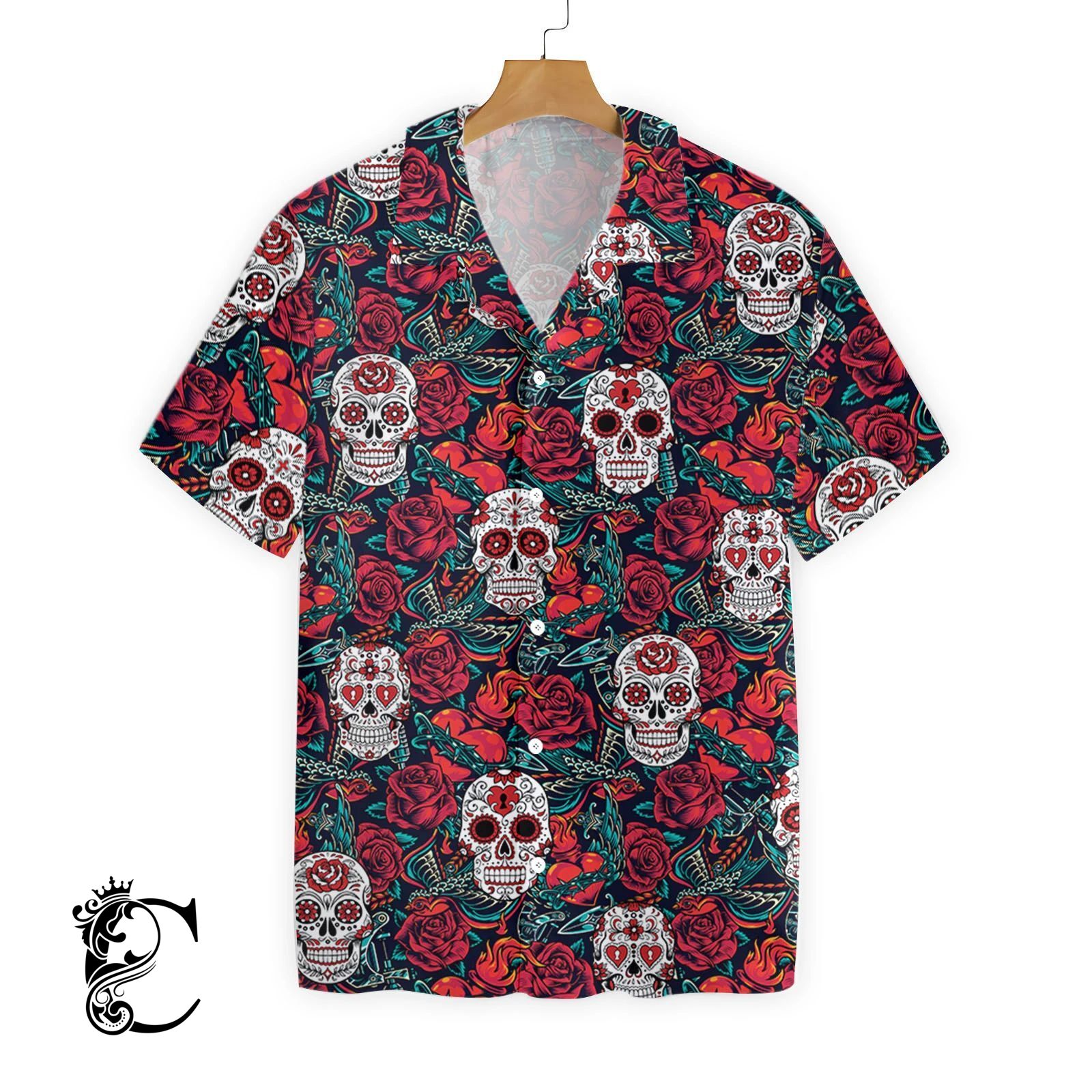 Sugar Skulls And Roses Ez22 2610 Hawaiian Shirt