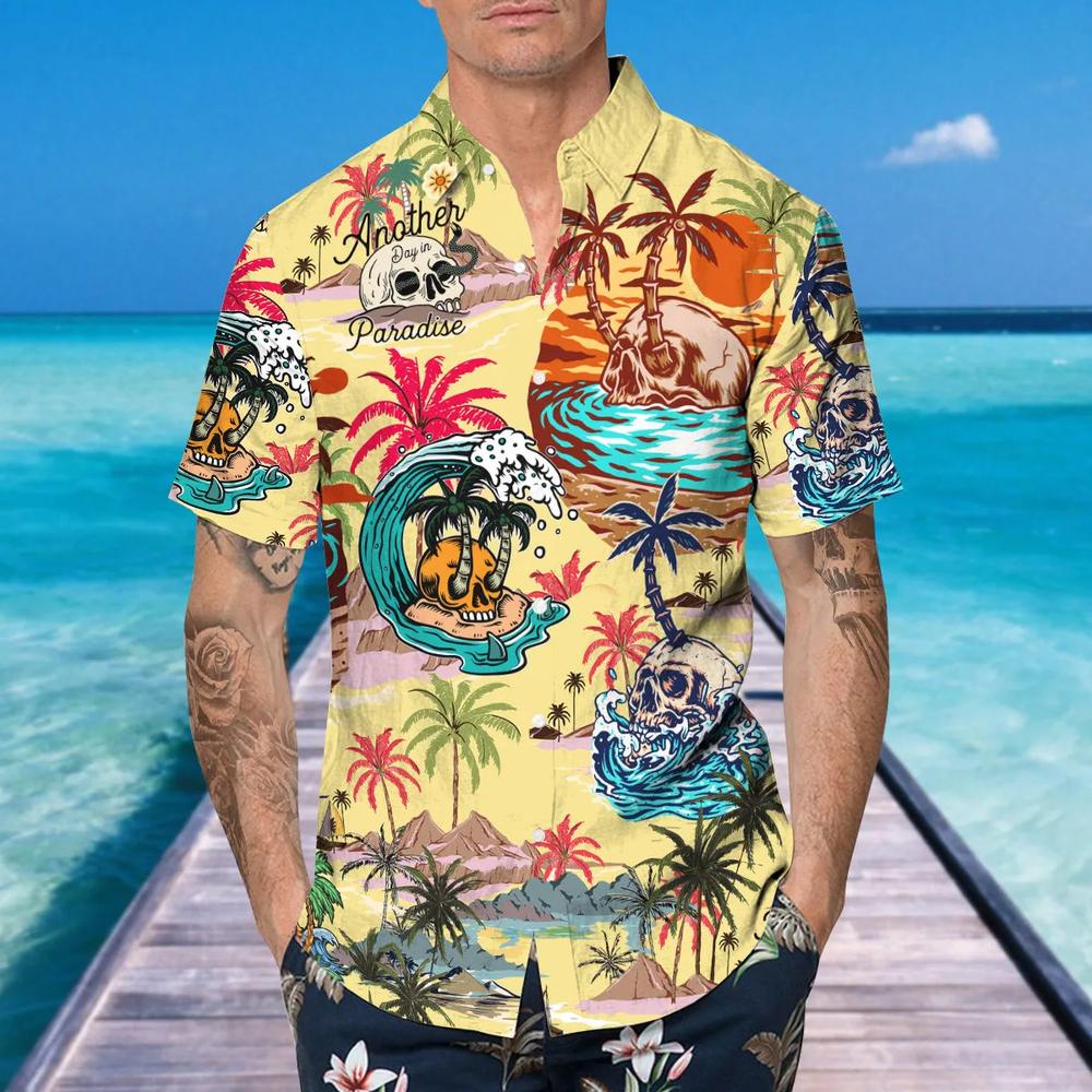 Summer Paradise Skull Hawaiian Shirt