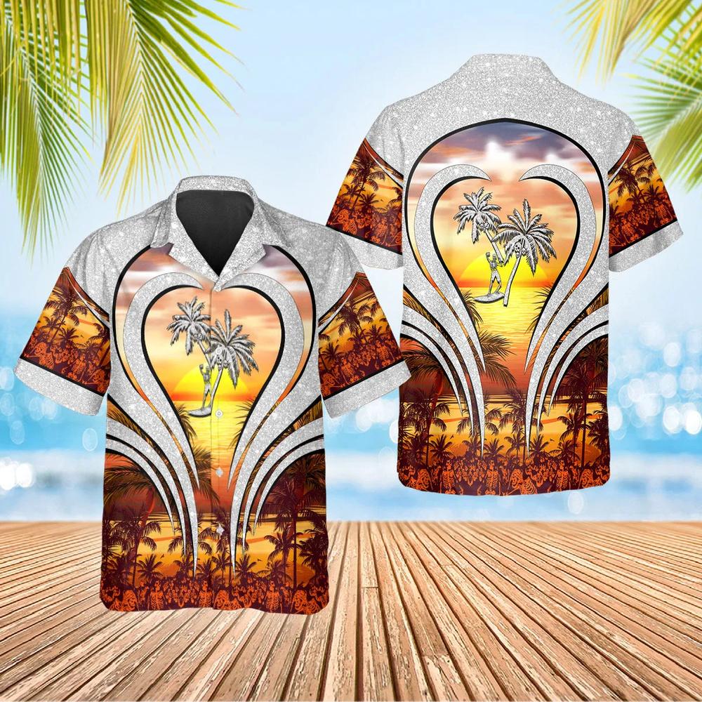 Sunset Beach Coconut Tree Skull Hawaiian Shirt