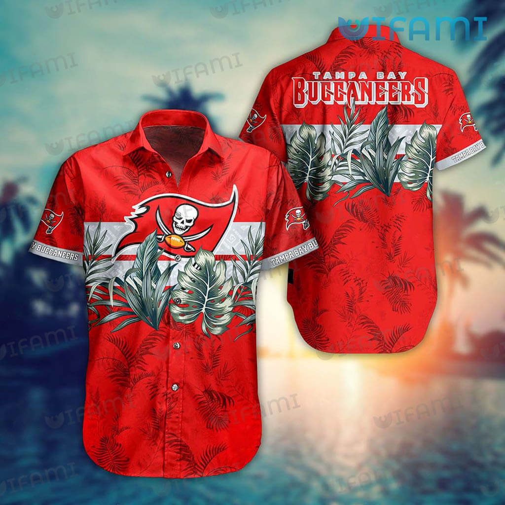 Tampa Bay Buccaneers Hawaiian Shirt Tropical Leaves Buccaneers Gift