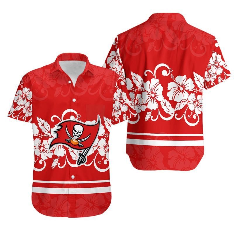 Tampa Bay Buccaneers Hibiscus Flowers Hawaiian Shirt For Fans-1