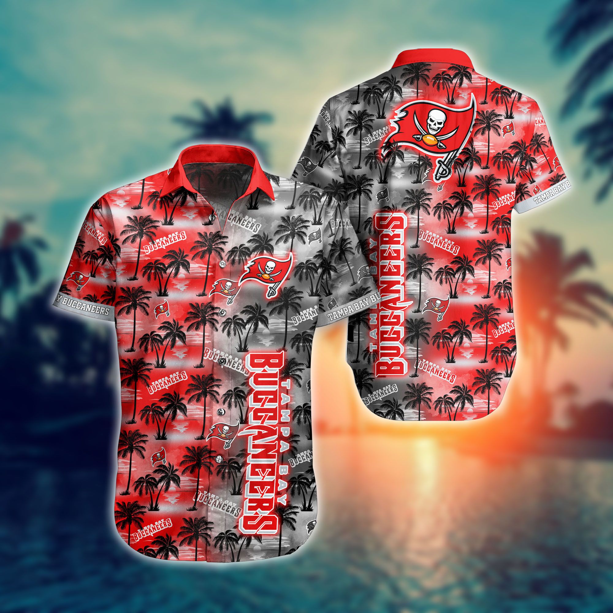 Tampa Bay Buccaneers Nfl Hawaiian Shirts And Shorts For Fans-1