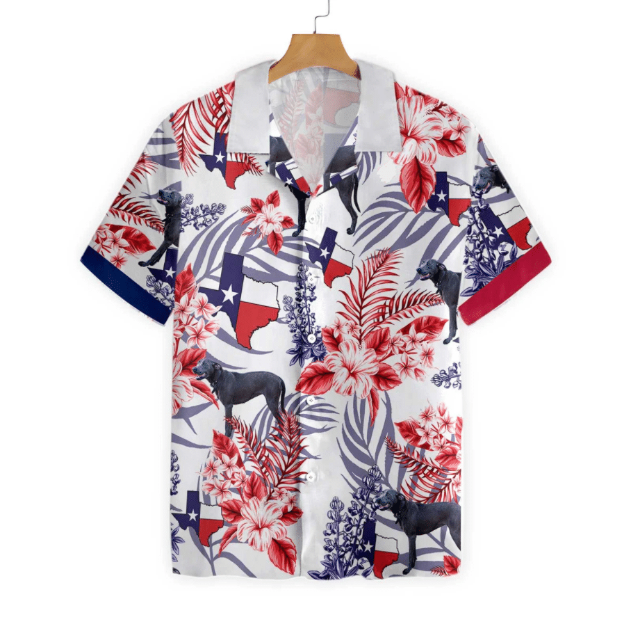 Texas Proud Blue Lacy Dog Bluebonnet Hawaiian Shirt