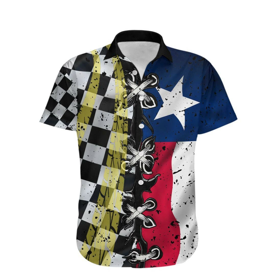 Texas Racing Flag Hawaiian Shirt
