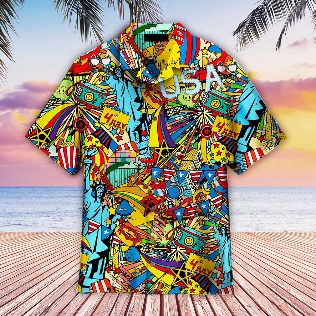The 4th Of July Independence Doodles Hawaiian Shirt For Men Women