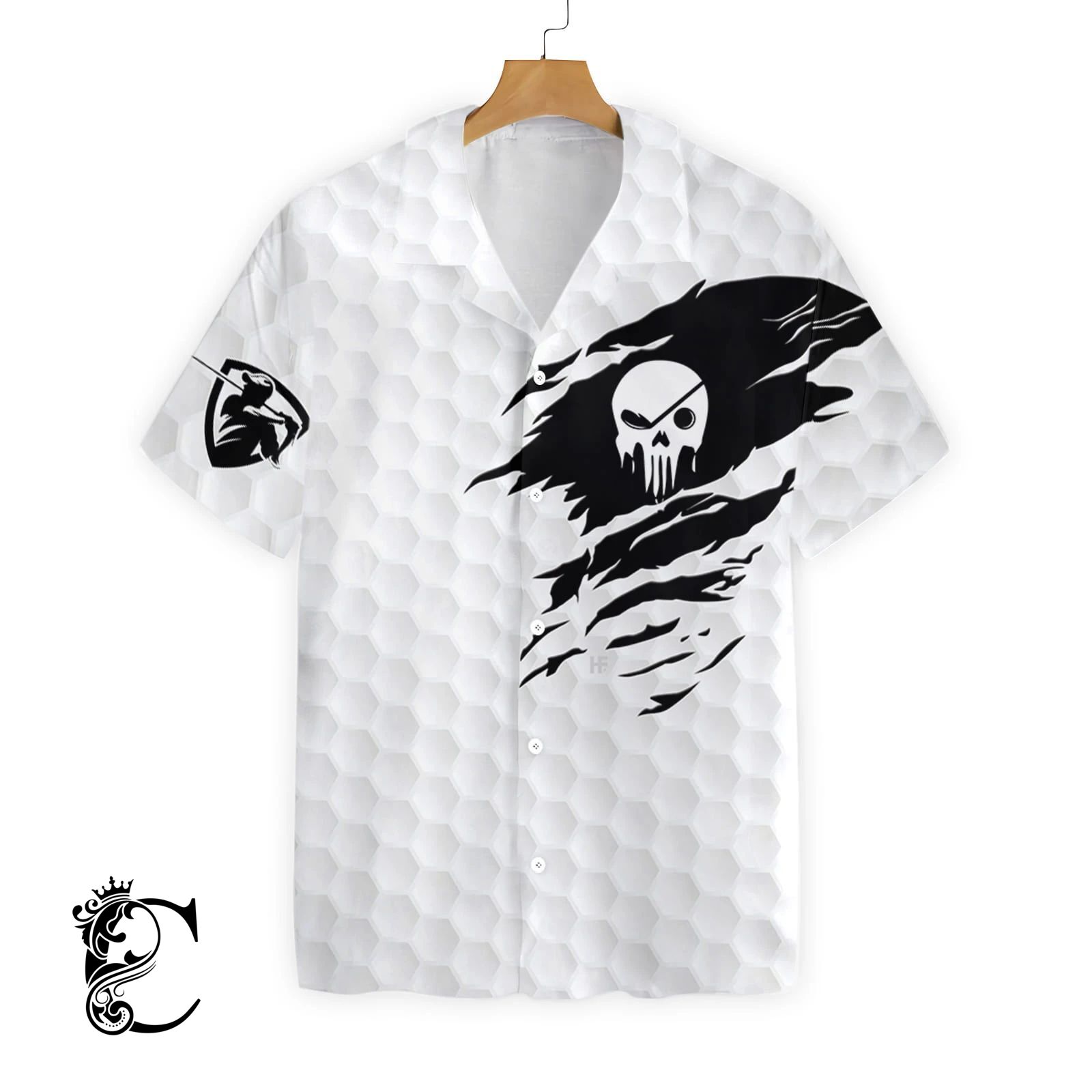 The Golf Skull  Hawaiian Shirt