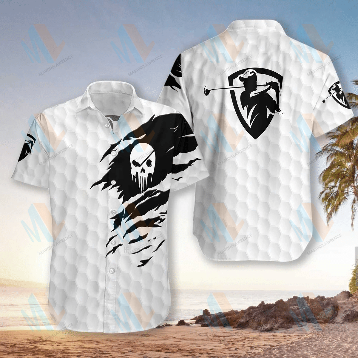 The Golf Skull Hawaiian Shirt-1