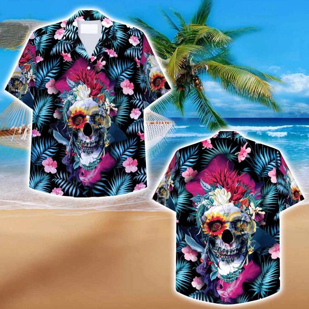 Thousand Floral Skull Tropical Hawaiian Shirt-1