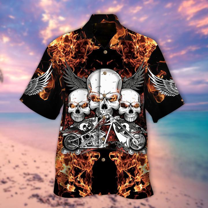 Three Skulls Halloween Hawaiian Shirt For Men Women