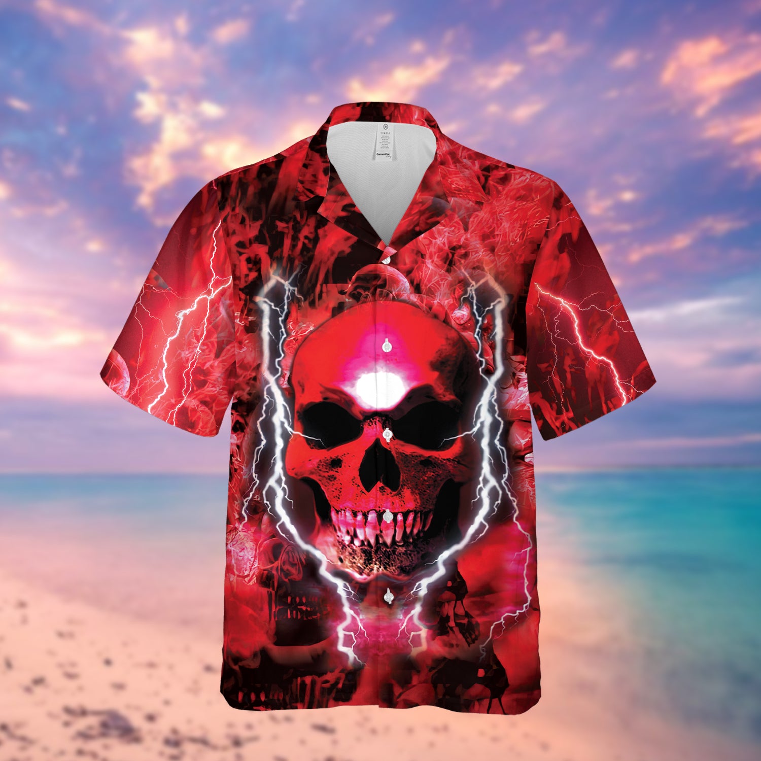 Thunder Red Skull Hawaiian Shirt