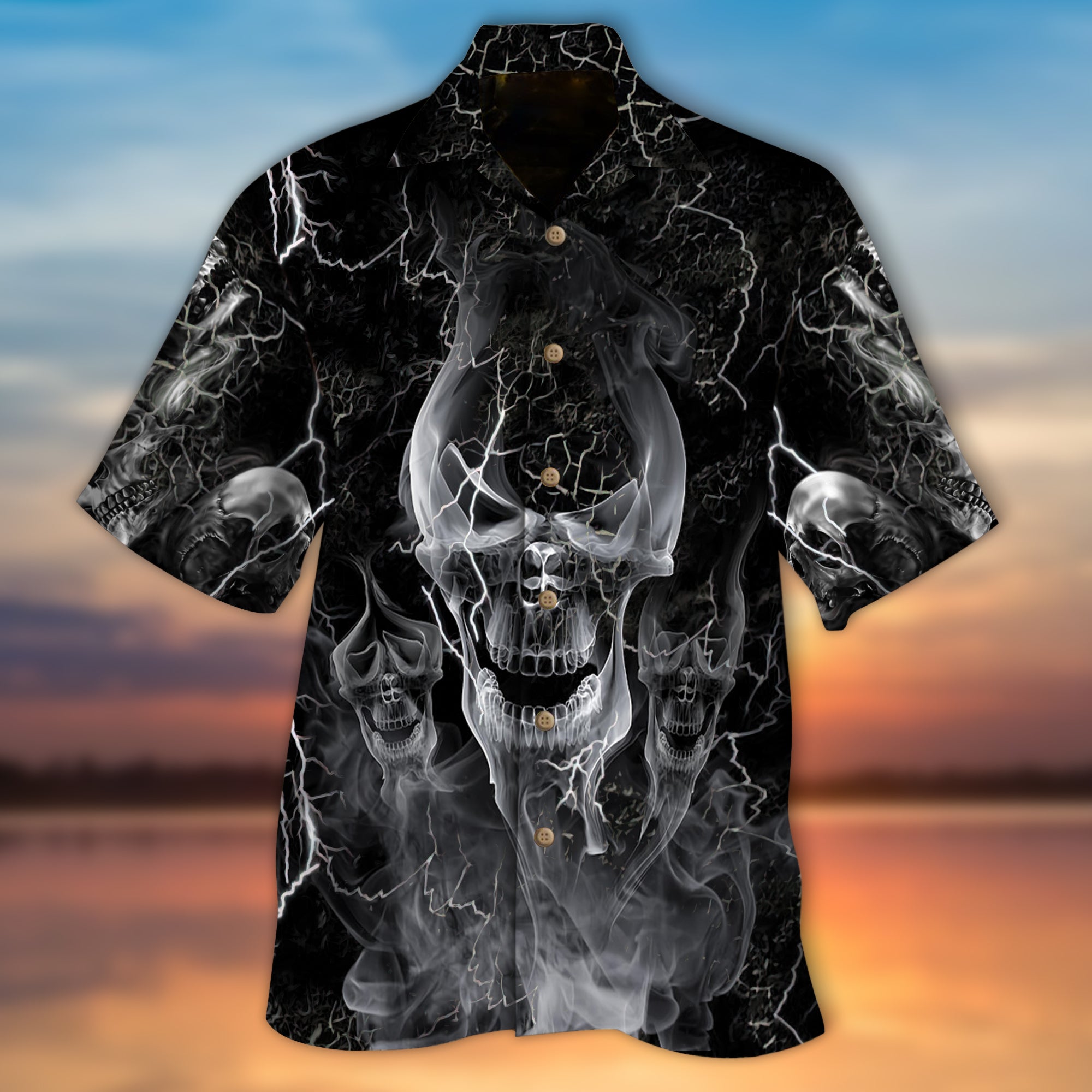 Thunder Skull Hawaiian Mask Shirt