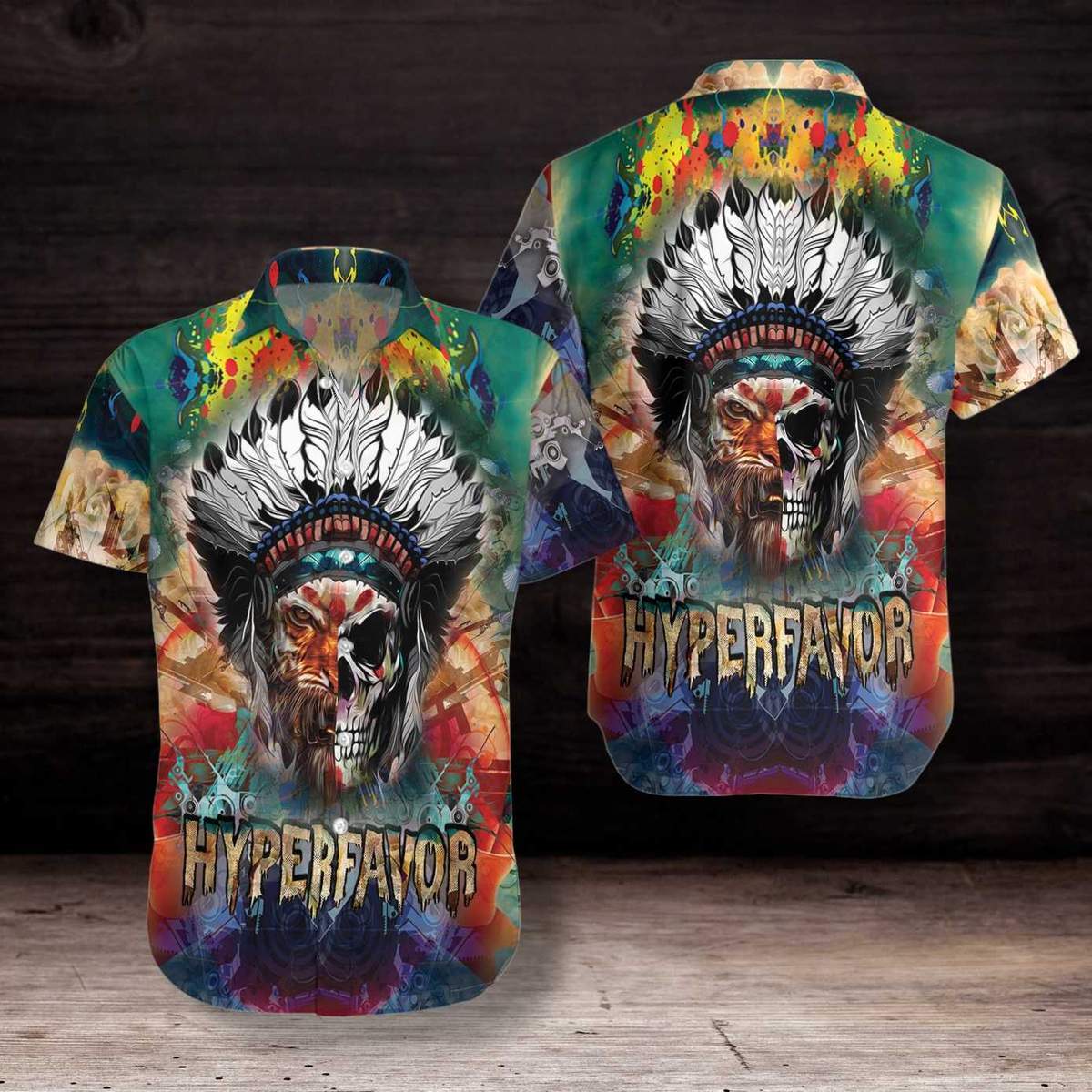Tiger Indian Skull Hawaiian Shirt