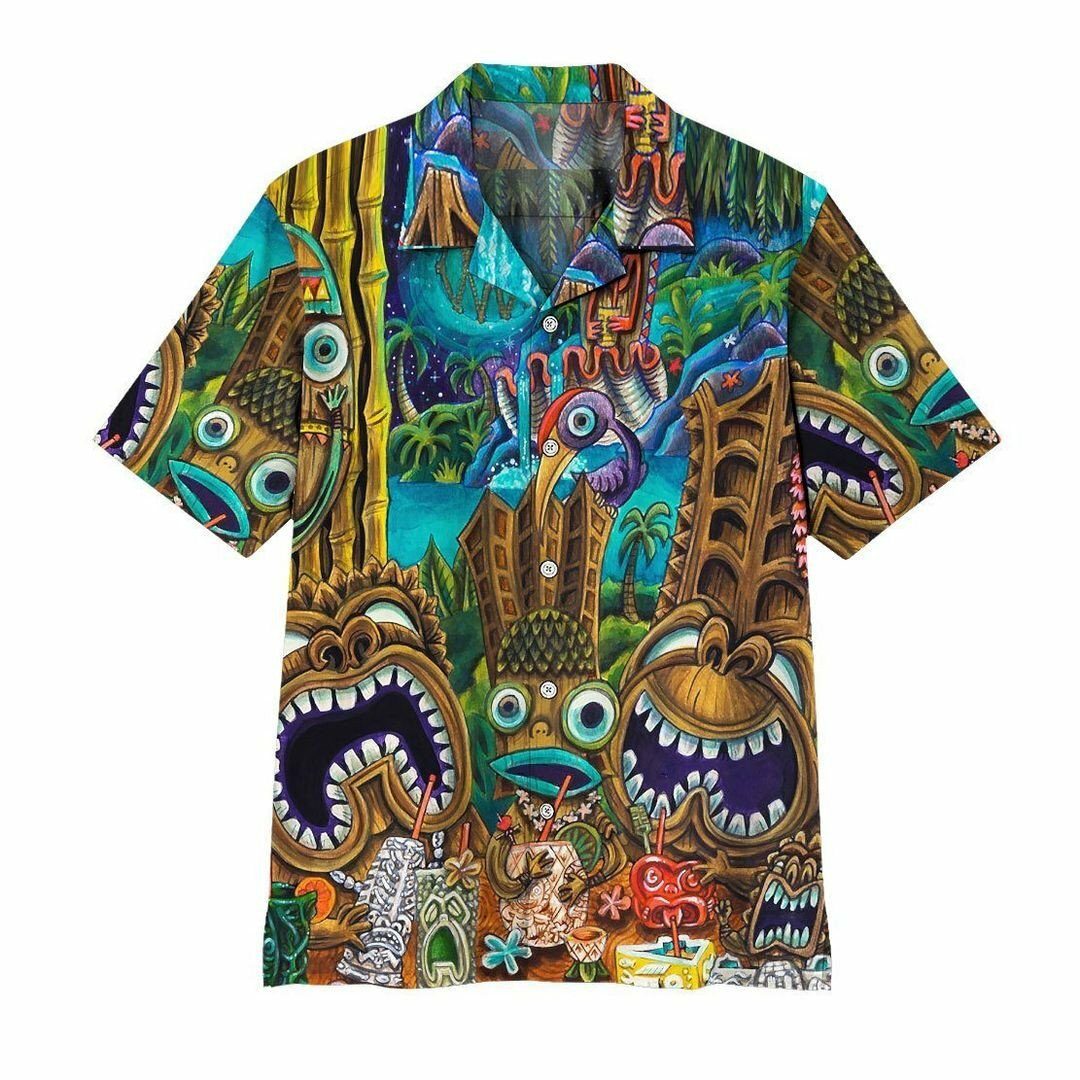 Tiki At Jungle Night Hawaiian Shirt