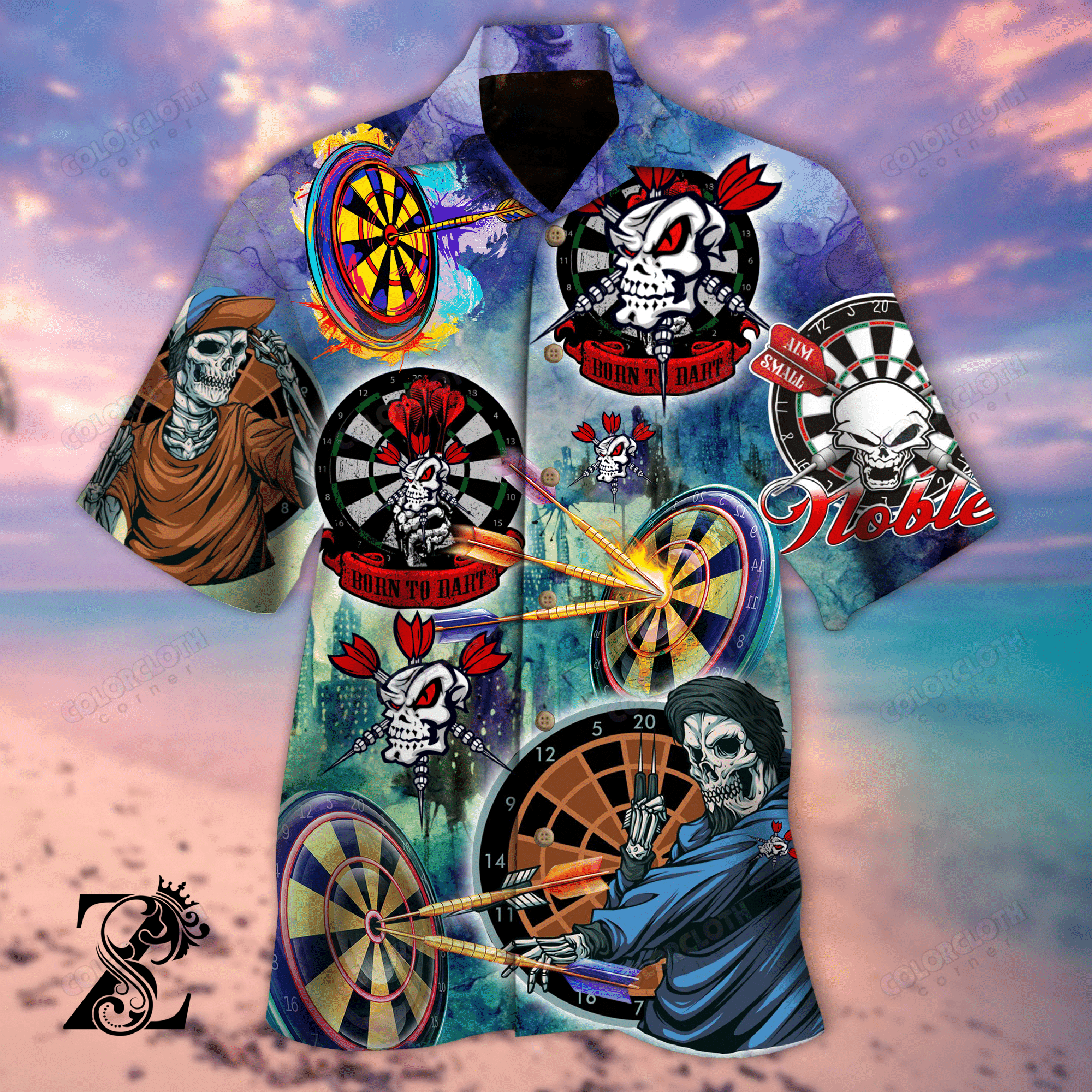 Till Death Do Us Dart Skull Hawaiian Shirt – Re-1