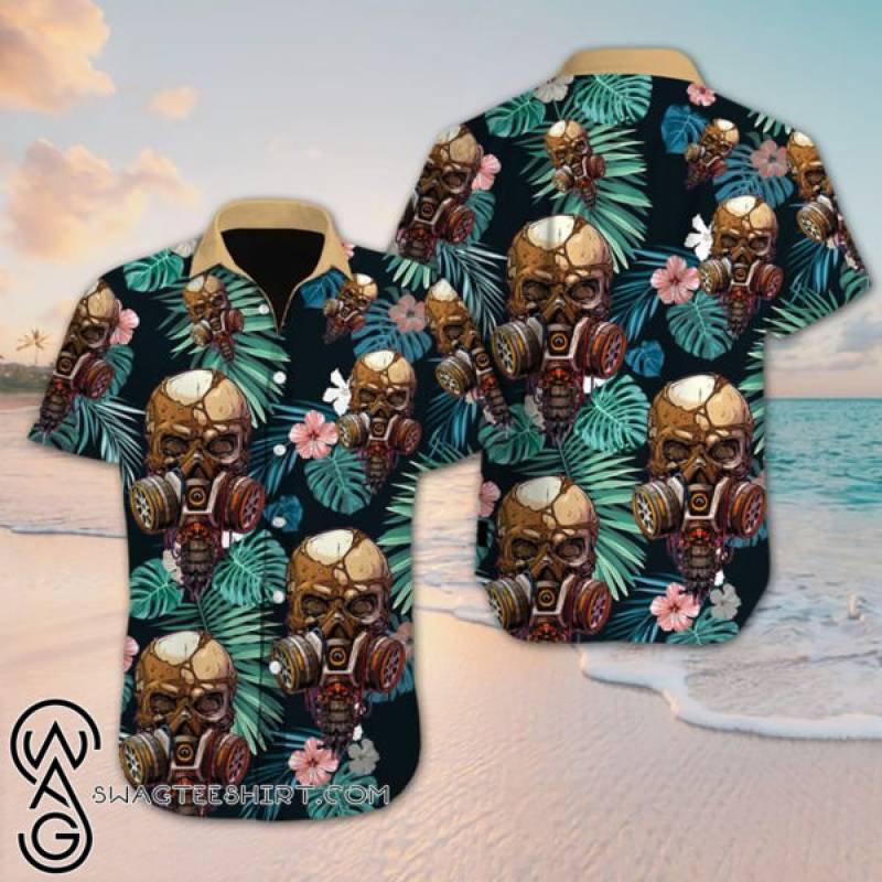 Tropical Skull Floral Hawaiian Shirt