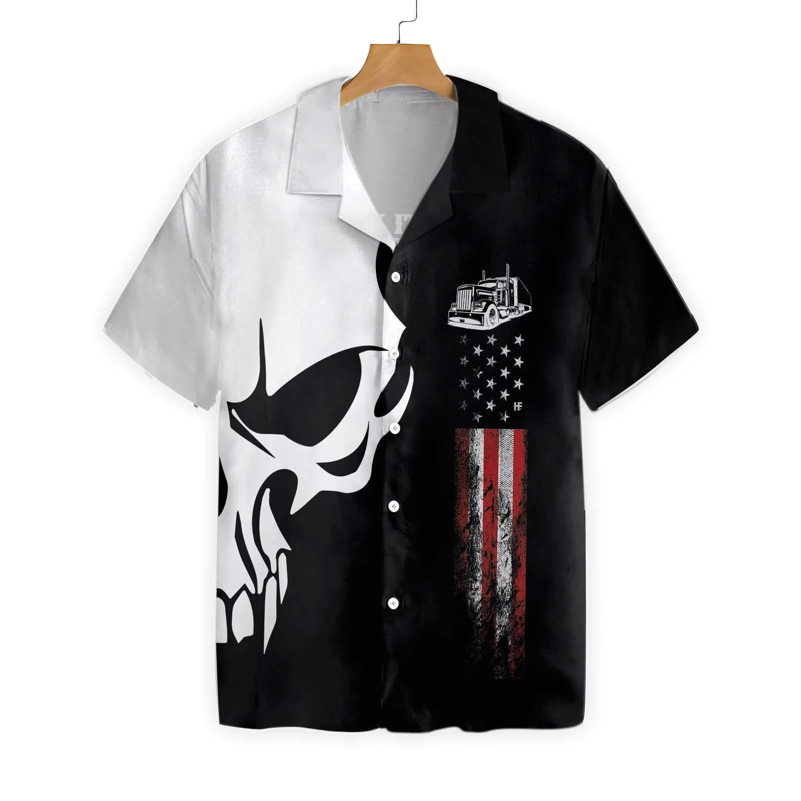 Trucker Proud Skull 4 Ez12 0303 Hawaiian Aloha Shirt