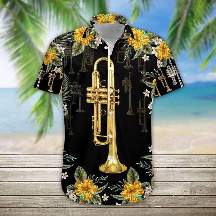Trumpet Instrument Hawaiian Shirt