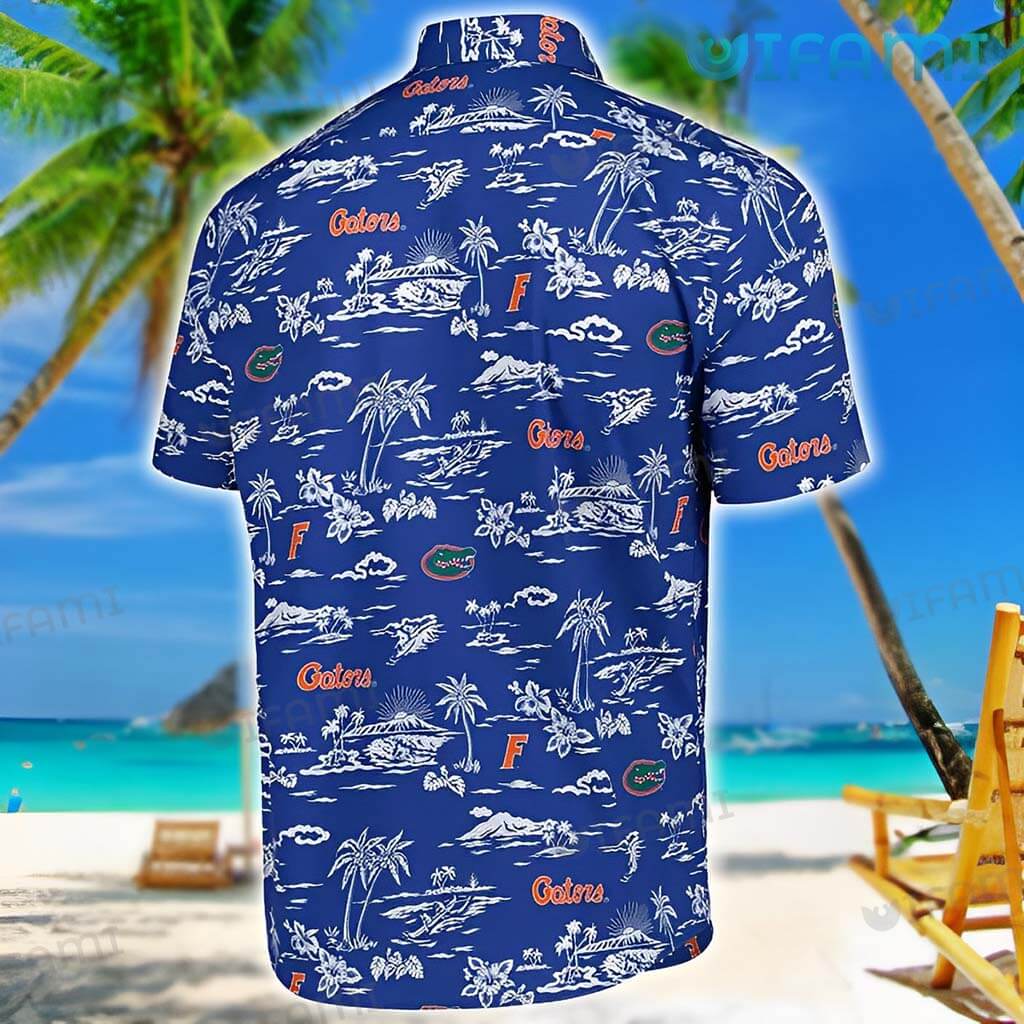 Uf Hawaiian Shirt Blue Beach Tropical Leaves Florida Gators Gift