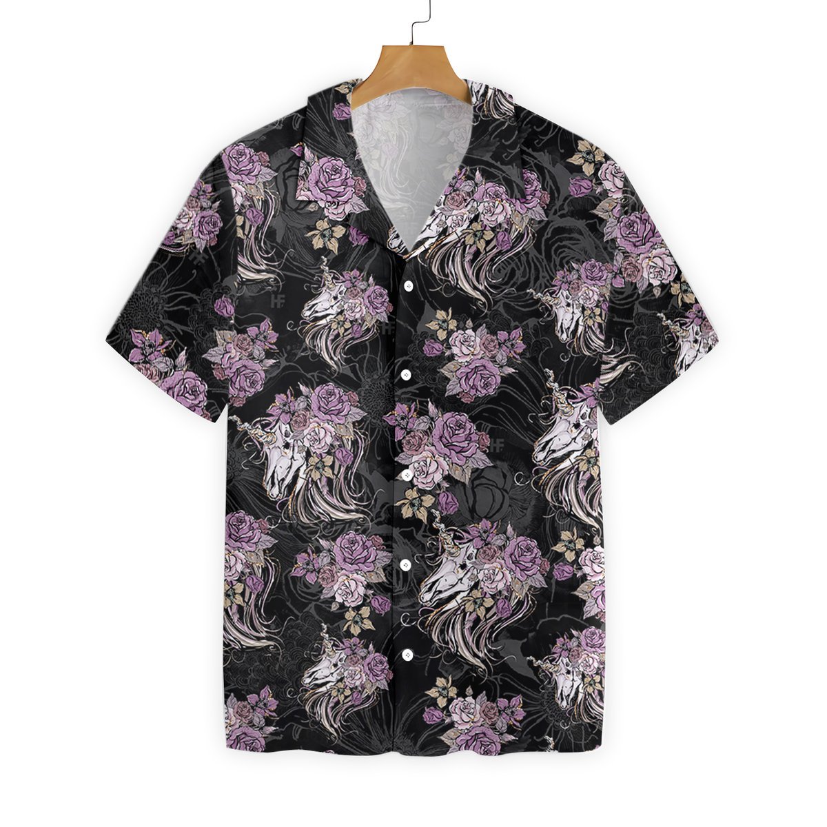 Unicorn Skull Flowers Hawaiian Shirt-1