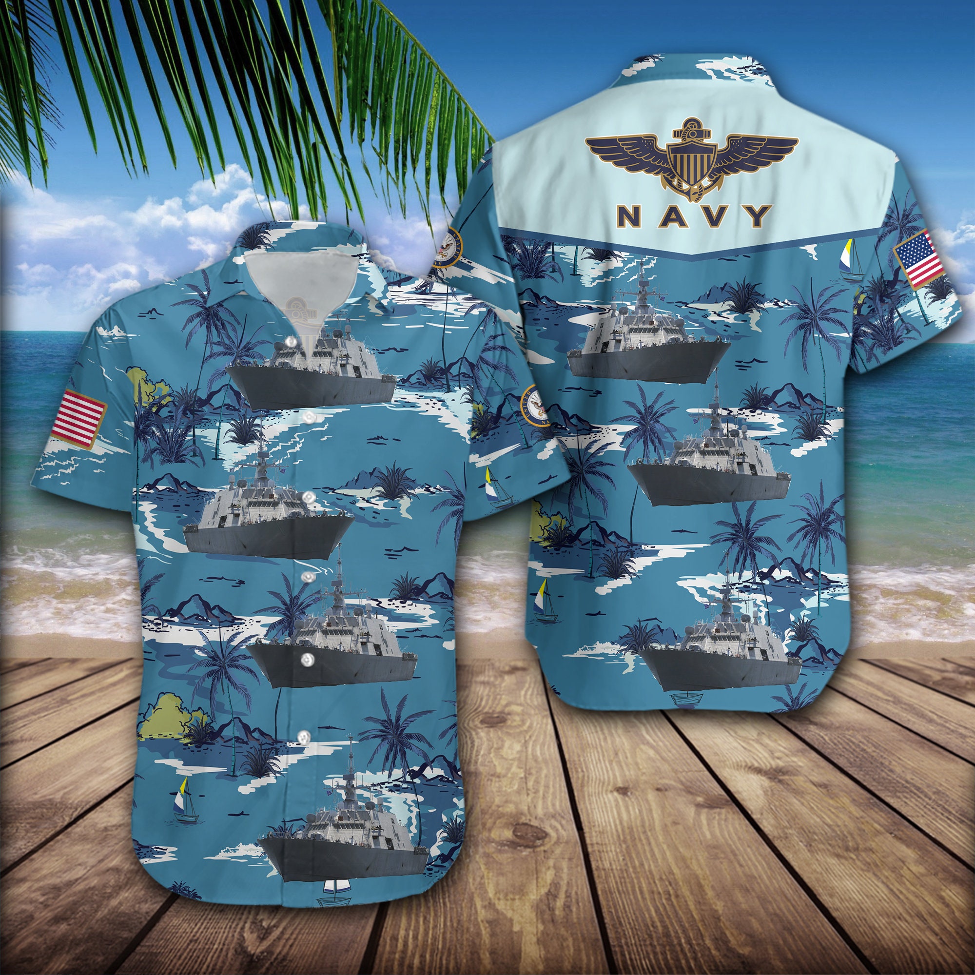 United States Navy Marine Air Force Hawaiian Shirt