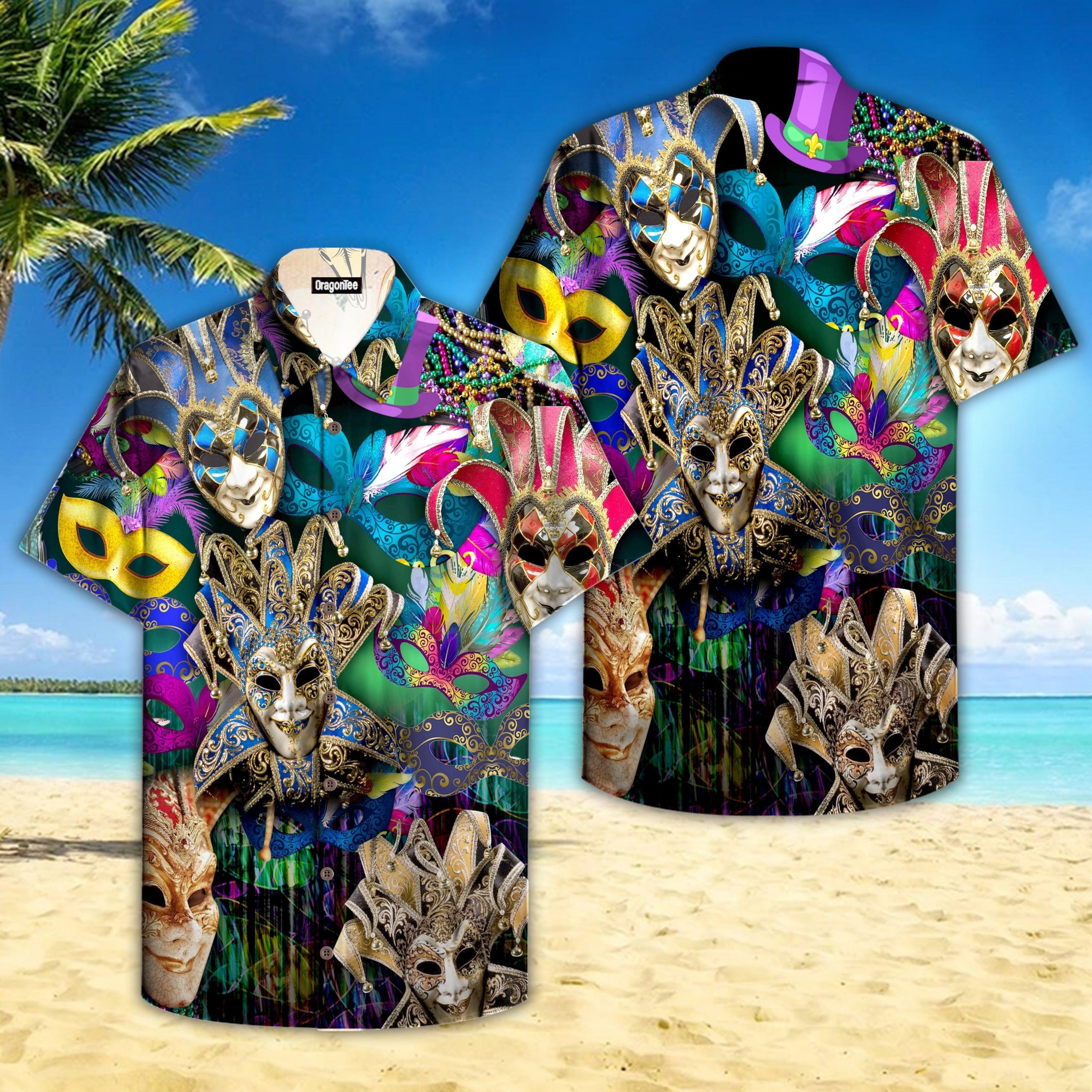 Venetian Mardi Gras Fat Tuesday Carnival Hawaiian Shirt
