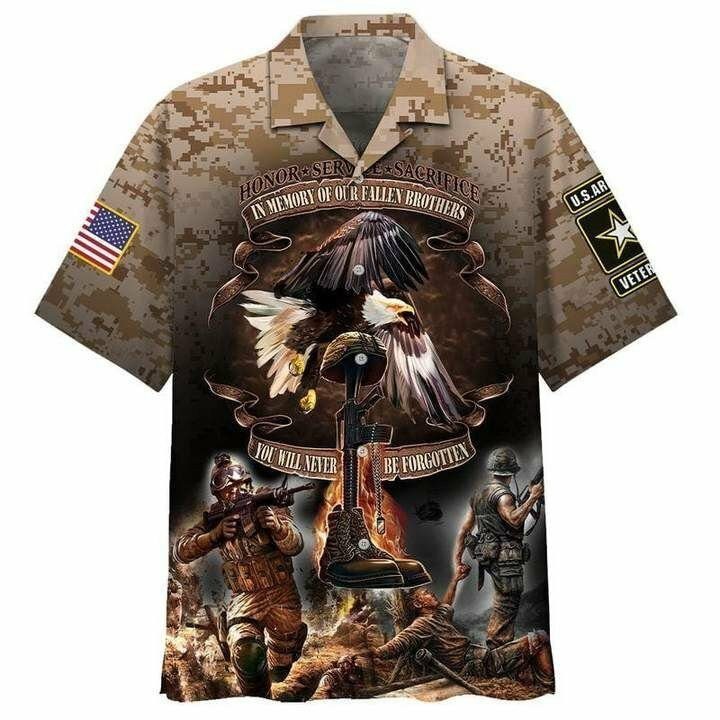 Veteran 3d All Over Printed Hawaiian Shirts