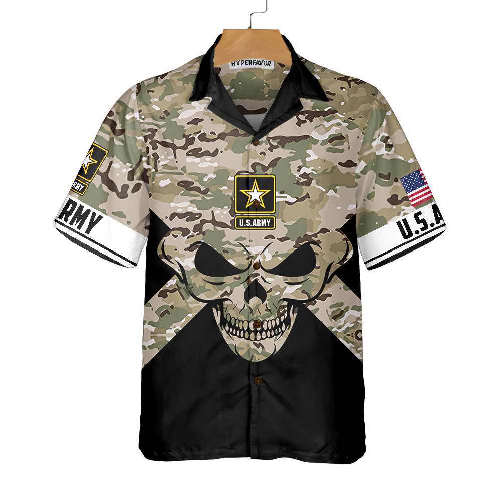 Veteran Skull Hawaiian Shirt Us Army Veteran Shirt Best Gift For Veterans