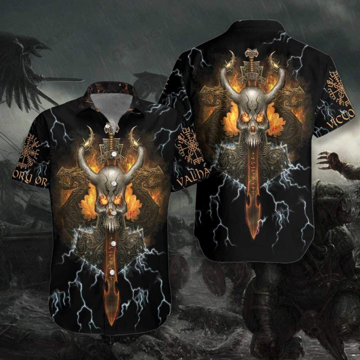 Viking Shirts – Nordic Vikings Skull – Viking Hawaiian Shirt