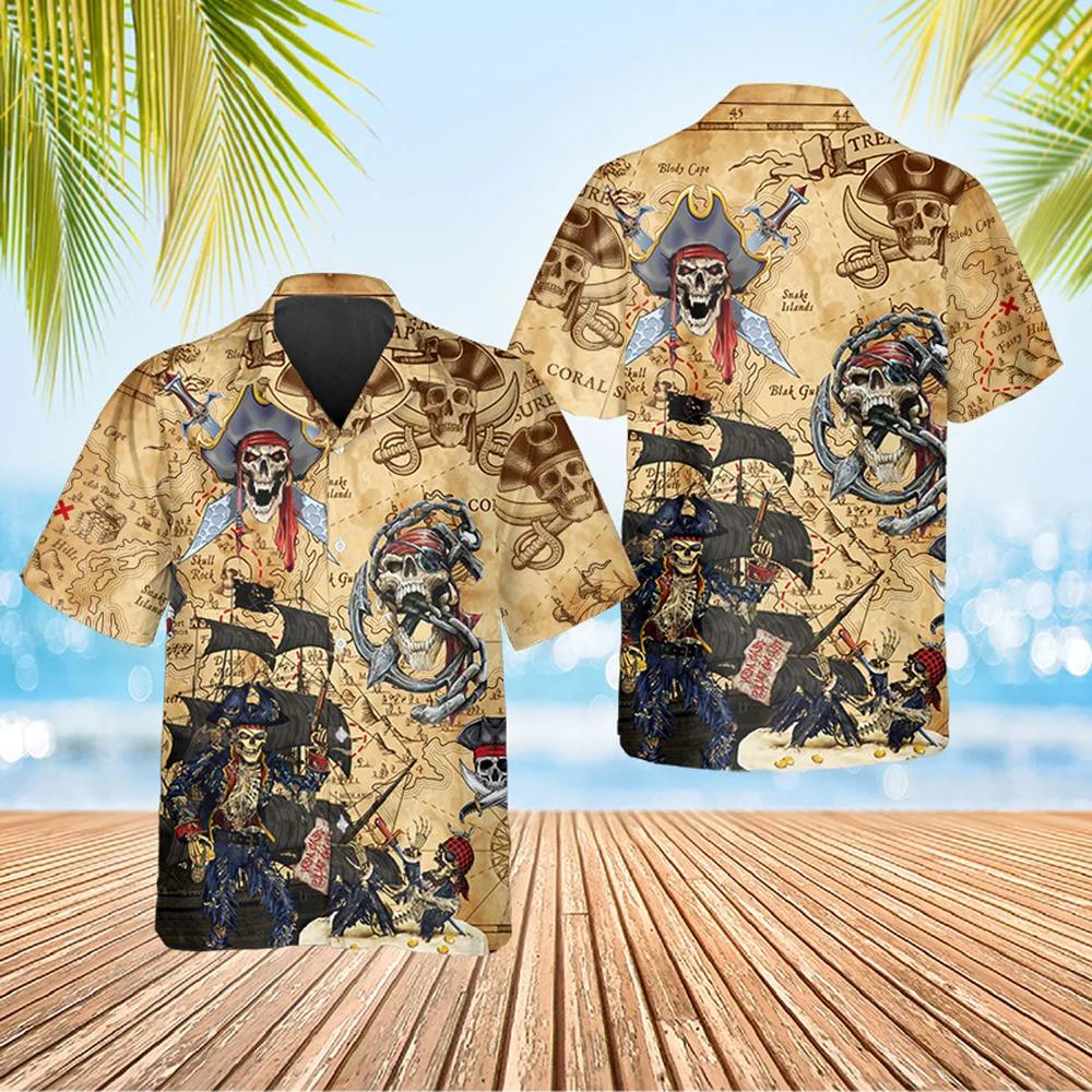 Vintage Pirate Skull Hawaiian Shirt This Trends Summer