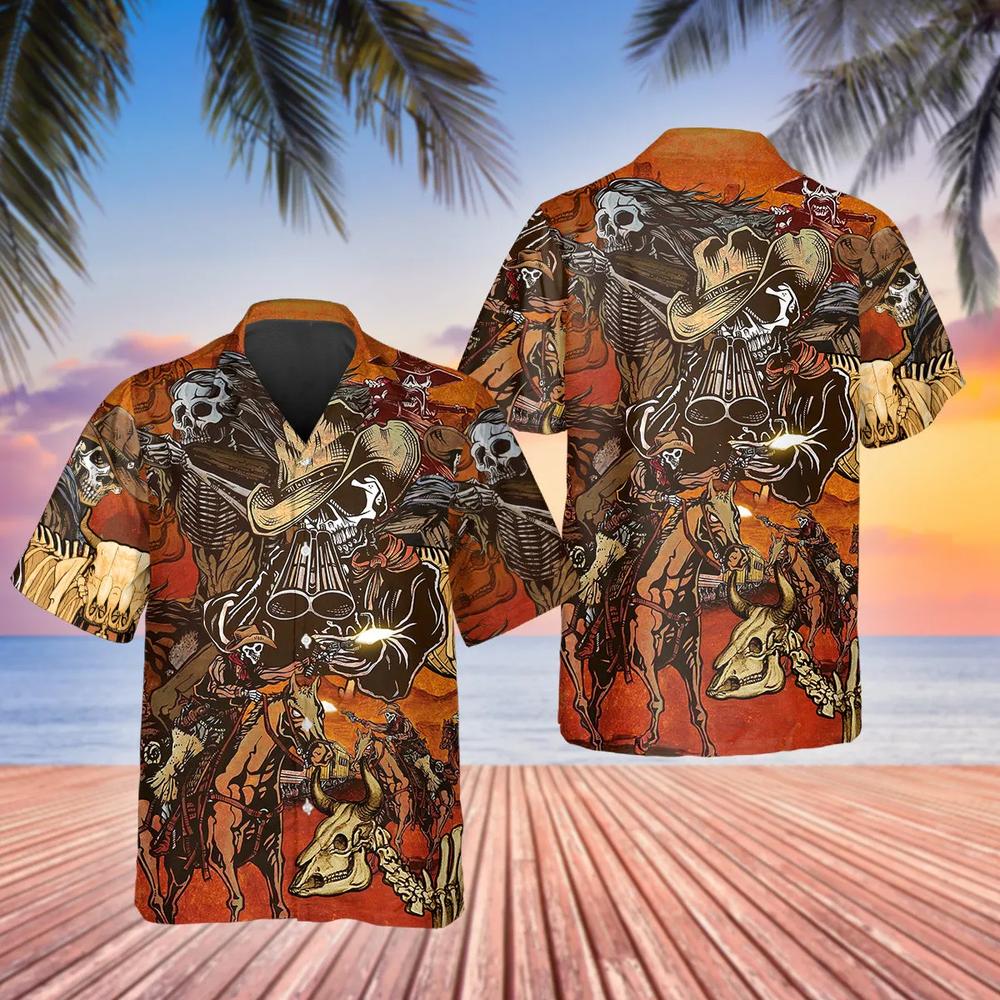 Vintage Skull Cowboys Hawaiian Shirt This Trends Summer
