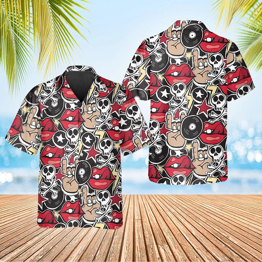 Vintage Skull Icon Hawaiian Shirt