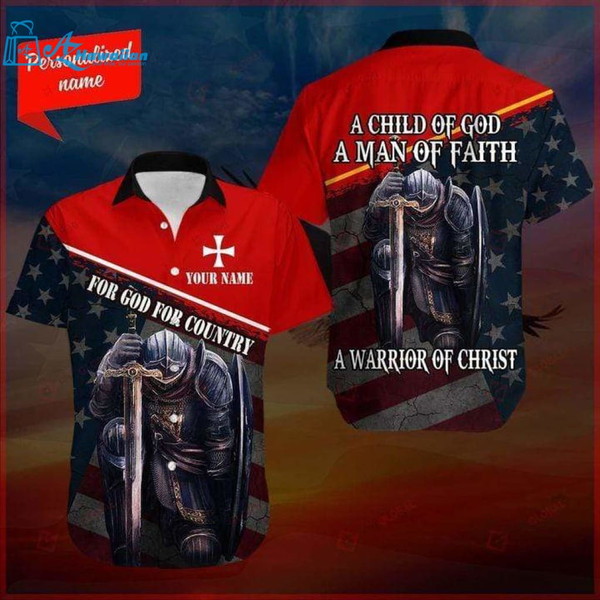 Warrior Of Christ For God For Country Hawaiian Aloha Shirts Best Gift Ideas