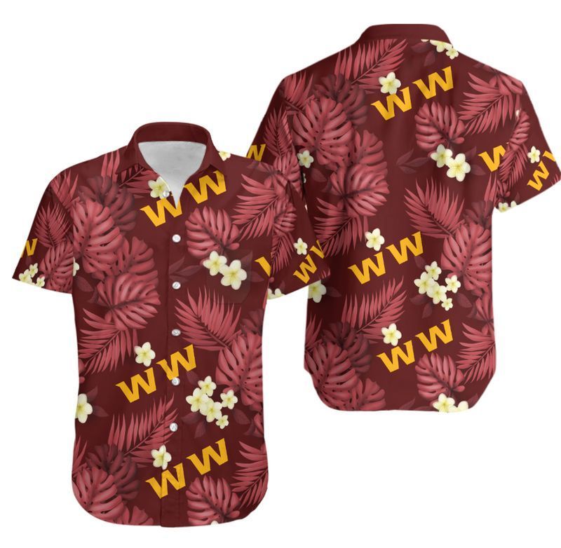 Washington Nfl Hawaiian Shirt Tropical Leaves 01 For Fans-1