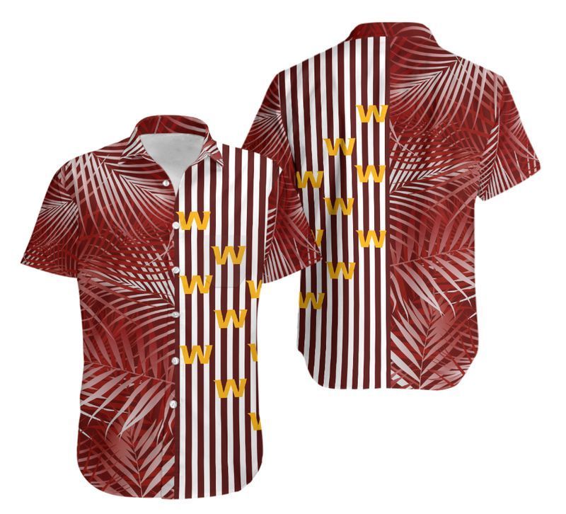 Washington Nfl Hawaiian Shirt Tropical Leaves For Fans-1
