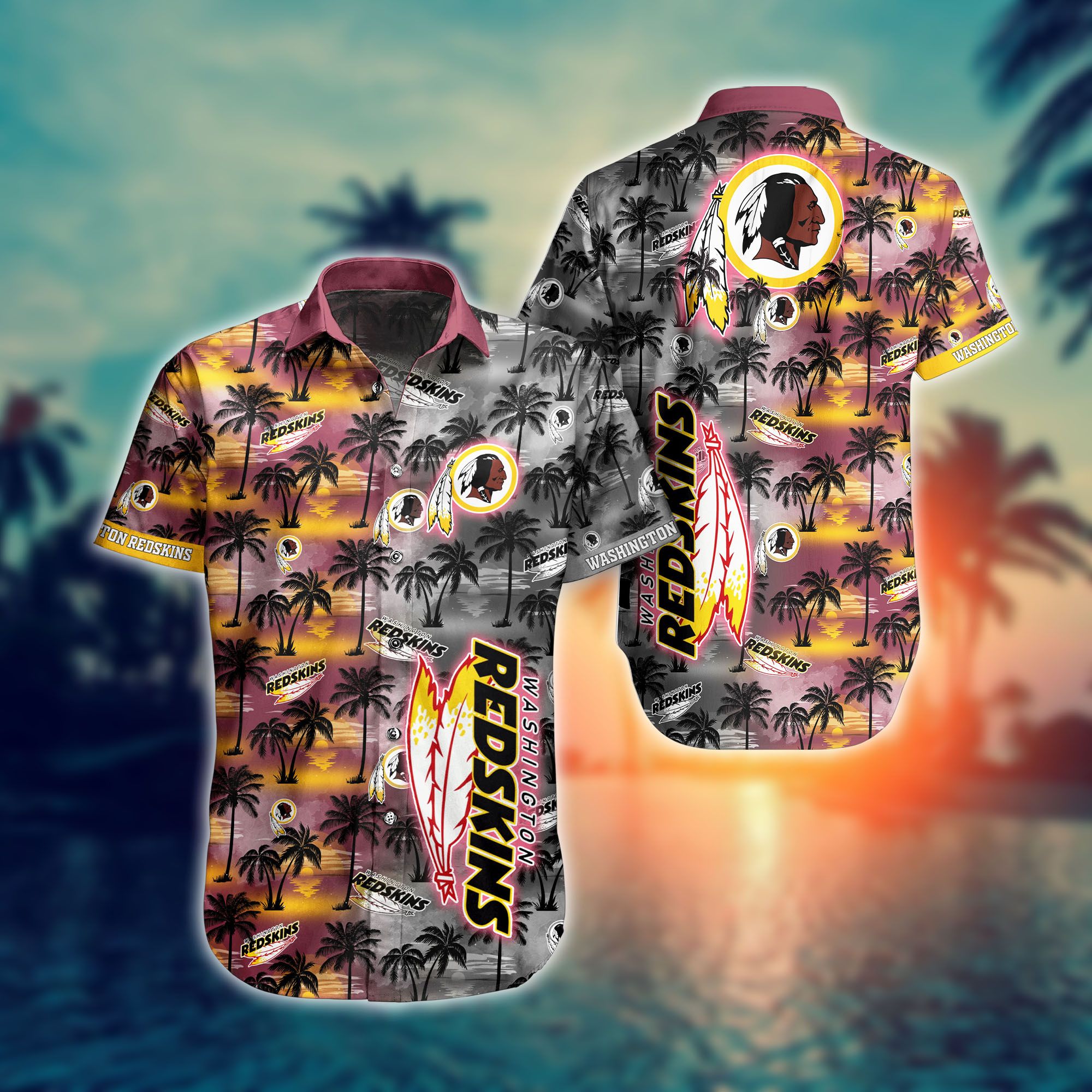 Washington Redskins Nfl Hawaiian Shirts For Fans-1