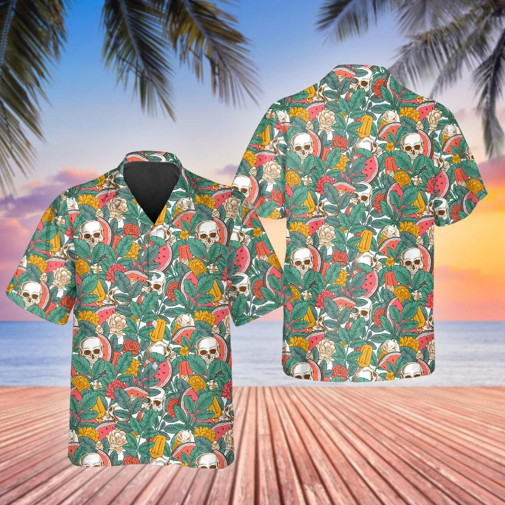 Watermelon Skull Hawaiian Shirt