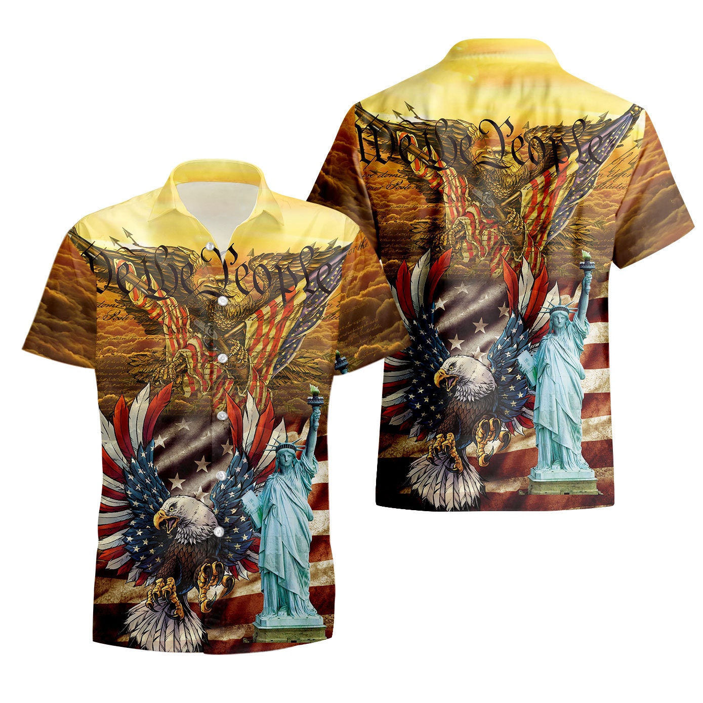 We The People American Flag Eagle Hawaiian Shirt